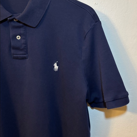 Ralph Lauren Navy Polo Short Sleeved Shirt Size Large - Picture 3 of 4